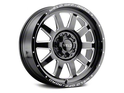 Weld Off-Road Stealth Gloss Black Milled 8-Lug Wheel; 20x10; -18mm Offset (11-16 F-350 Super Duty SRW)