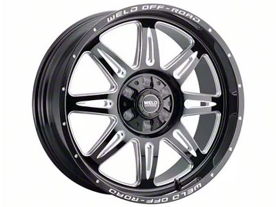 Weld Off-Road Cheyenne Gloss Black Milled 6-Lug Wheel; 22x12; -44mm Offset (14-18 Silverado 1500)