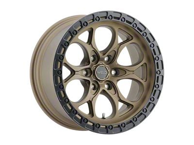 Weld Off-Road Ledge Six Satin Bronze with Satin Black Ring 6-Lug Wheel; 17x9; 0mm Offset (15-20 F-150)