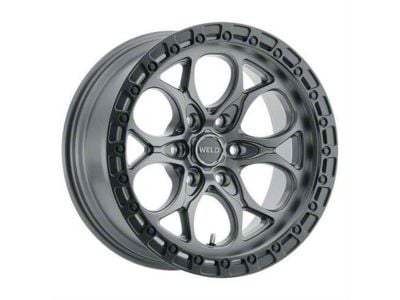 Weld Off-Road Ledge Six Satin Gunmetal with Satin Black Ring 6-Lug Wheel; 20x10; -18mm Offset (15-20 F-150)