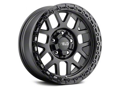 Weld Off-Road Cinch Satin Black with Gloss Black Ring 6-Lug Wheel; 17x10; -25mm Offset (15-20 Tahoe)