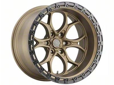 Weld Off-Road Ledge Six Satin Bronze with Satin Black Ring 6-Lug Wheel; 18x9; -12mm Offset (15-20 Tahoe)