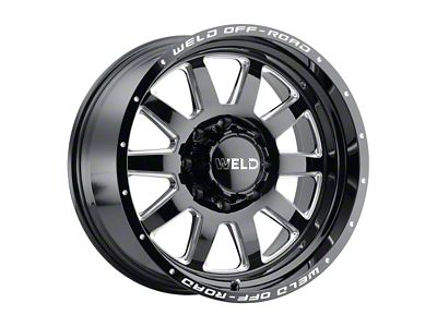 Weld Off-Road Stealth Gloss Black Milled 8-Lug Wheel; 18x9; 0mm Offset (17-22 F-350 Super Duty SRW)