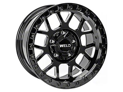 Weld Off-Road Cinch Beadlock Gloss Black Milled 6-Lug Wheel; 17x9; -12mm Offset (99-06 Silverado 1500)