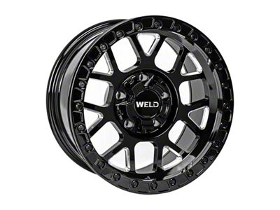 Weld Off-Road Cinch Beadlock Gloss Black Milled 6-Lug Wheel; 17x9; -12mm Offset (21-25 F-150)