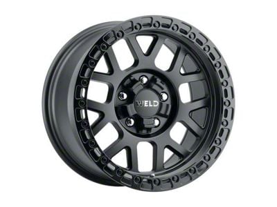 Weld Off-Road Cinch Satin Black with Gloss Black Ring 6-Lug Wheel; 17x9; -12mm Offset (24-25 Ranger)