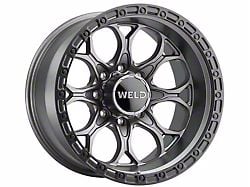 Weld Off-Road Ledge Eight Satin Gunmetal with Satin Black Ring 8-Lug Wheel; 20x9; 0mm Offset (17-22 F-250 Super Duty)