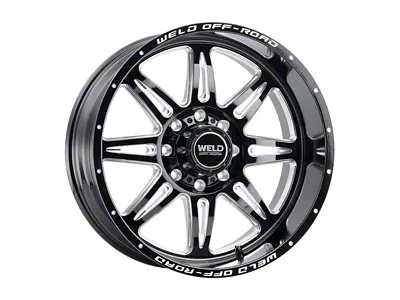 Weld Off-Road Cheyenne Gloss Black Milled 8-Lug Wheel; 20x12; -44mm Offset (23-25 F-350 Super Duty SRW)