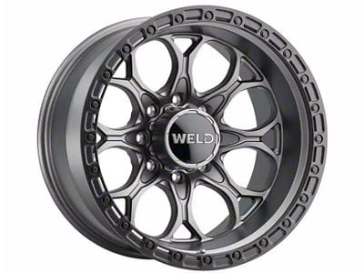 Weld Off-Road Ledge Eight Satin Gunmetal with Satin Black Ring 8-Lug Wheel; 20x9; 0mm Offset (17-22 F-350 Super Duty SRW)