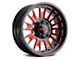 Weld Off-Road Scorch Gloss Black with Red Milled Spokes 8-Lug Wheel; 20x10; -18mm Offset (20-24 Silverado 3500 HD SRW)