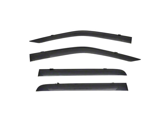 WELLvisors Premium Series Taped-on Window Visors Wind Deflectors; Front and Rear; Dark Tint (21-24 F-150 SuperCrew)