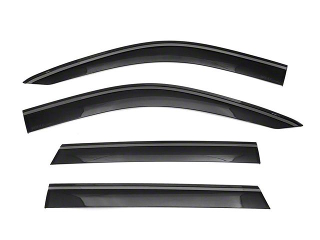 WELLvisors Taped-on Window Visors Wind Deflectors with Black Trim; Front and Rear; Dark Tint (21-24 Tahoe)