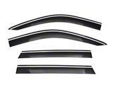 WELLvisors Taped-on Window Visors Wind Deflectors with Chrome Trim; Front and Rear; Dark Tint (21-25 Tahoe)