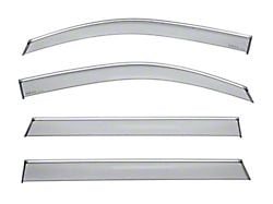 WELLvisors Taped-on Window Visors Wind Deflectors with Chrome Trim; Front and Rear; Dark Tint (15-20 Yukon)