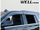 WELLvisors Taped-on Window Visors Wind Deflectors with Chrome Trim; Front and Rear; Dark Tint (15-20 Yukon)