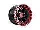 Wesrock Wheels Blaze Gloss Black Machined with Red Tint and Silver Decorative Bolts 6-Lug Wheel; 20x10; -12mm Offset (24-25 Ranger)