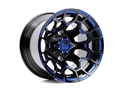 Wesrock Wheels Spur Gloss Black Milled with Blue Tint 6-Lug Wheel; 22x12; -44mm Offset (07-13 Sierra 1500)