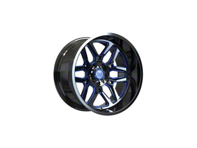 Wesrock Wheels Ranger Gloss Black Milled with Blue Tint 6-Lug Wheel; 20x10; -12mm Offset (07-13 Silverado 1500)