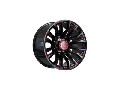 Wesrock Wheels Maverick Gloss Black Milled with Red Tint 6-Lug Wheel; 20x10; -12mm Offset (15-20 F-150)