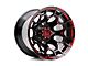 Wesrock Wheels Spur Gloss Black Milled with Red Tint 6-Lug Wheel; 22x12; -44mm Offset (23-25 Canyon)