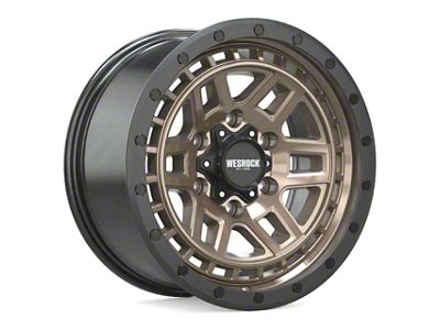 Wesrock Wheels BT-26 Bronze with Black Simulated Beadlock Black Wheel; 18x9; 0mm Offset (02-08 RAM 1500, Excluding Mega Cab)