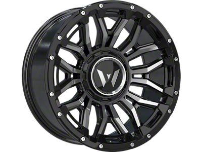 Western Wheels DR74 Black Machined Face Black Insert Beadlock Floating Cap 8-Lug Wheel; 20x10; -12mm Offset (01-06 Sierra 2500 HD)