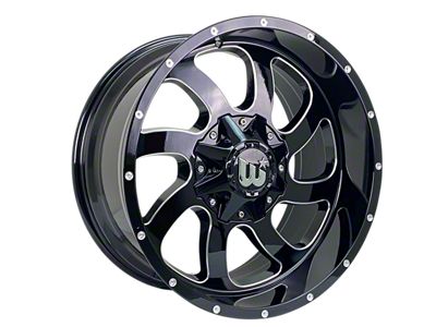 Western Wheels DUSTY Gloss Black with Side Milling and Spot 8-Lug Wheel; 20x10; -12mm Offset (01-06 Sierra 2500 HD)