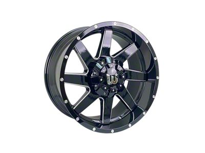 Western Wheels HUNTER Gloss Black with Milling Spokes and Spot 8-Lug Wheel; 20x10; -12mm Offset (01-06 Sierra 2500 HD)