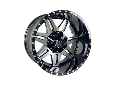 Western Wheels TRAIL2 Brush Face with Gloss Black Lip 8-Lug Wheel; 22x12; -44mm Offset (01-06 Sierra 2500 HD)