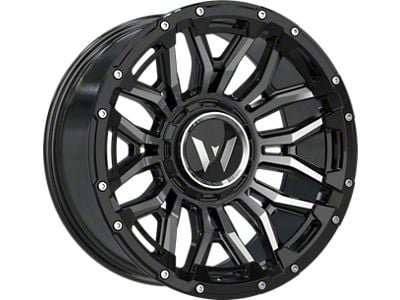 Western Wheels DR74 Black Machined Face Black Insert Beadlock Floating Cap 8-Lug Wheel; 20x10; -12mm Offset (01-06 Sierra 3500 HD SRW)