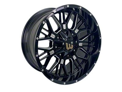 Western Wheels PAXTON Gloss Black Lip 8-Lug Wheel; 20x10; -12mm Offset (01-06 Sierra 3500 HD SRW)