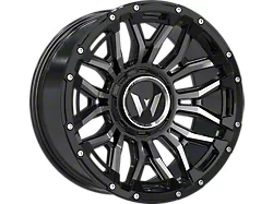 Western Wheels DR74 Black Machined Face Black Insert Beadlock Floating Cap 8-Lug Wheel; 20x10; -12mm Offset (01-06 Silverado 2500 HD)