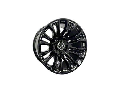 Western Wheels MAVERICK Gloss Black with Milling Spokes 8-Lug Wheel; 20x10; -12mm Offset (01-06 Silverado 2500 HD)