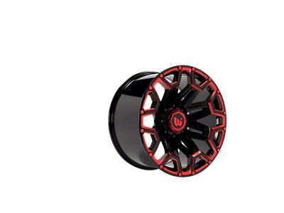 Western Wheels BLAZE Gloss Black with Red Milling 5-Lug Wheel; 20x12; -44mm Offset (02-08 RAM 1500, Excluding Mega Cab)