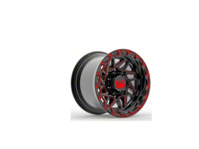 Western Wheels BOULDER Gloss Black with Red Milling Spokes and Spot 5-Lug Wheel; 20x10; -12mm Offset (02-08 RAM 1500, Excluding Mega Cab)