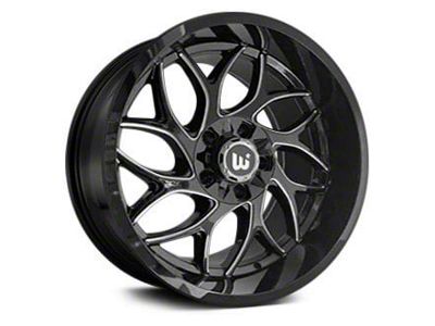 Western Wheels DUKE Gloss Black with Milling Spokes 5-Lug Wheel; 20x10; -12mm Offset (02-08 RAM 1500, Excluding Mega Cab)