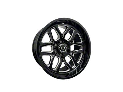 Western Wheels RANGER Gloss Black with Milling Spokes 5-Lug Wheel; 22x12; -44mm Offset (02-08 RAM 1500, Excluding Mega Cab)