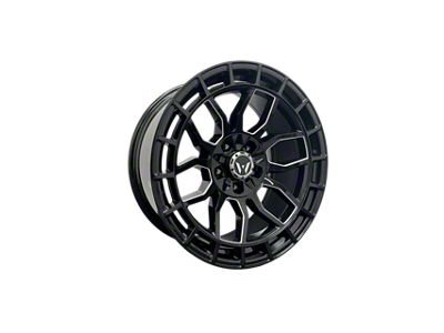 Western Wheels TR70 Gloss Black with Milling Spokes 5-Lug Wheel; 20x9; -12mm Offset (02-08 RAM 1500, Excluding Mega Cab)