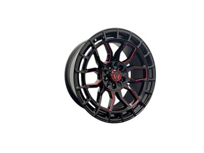 Western Wheels TR70 Gloss Black with Red Milling 5-Lug Wheel; 20x9; -12mm Offset (02-08 RAM 1500, Excluding Mega Cab)