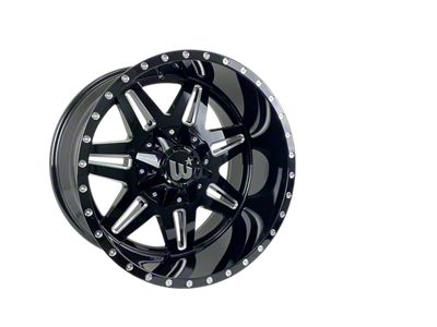 Western Wheels TRAIL2 Gloss Black with Milling Spokes and Spot 5-Lug Wheel; 20x12; -44mm Offset (02-08 RAM 1500, Excluding Mega Cab)