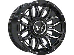 Western Wheels DR74 Black Machined Face Black Insert Beadlock Floating Cap 8-Lug Wheel; 20x10; -12mm Offset (03-09 RAM 2500)