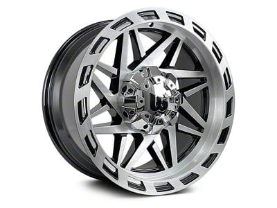 Western Wheels BOULDER Brush Face with Gloss Black Lip 6-Lug Wheel; 20x10; -12mm Offset (04-08 F-150)