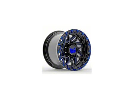 Western Wheels BOULDER Gloss Black with Blue Milling Spokes and Spot 6-Lug Wheel; 20x10; -12mm Offset (04-08 F-150)