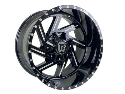 Western Wheels CACTUS Gloss Black with Milling Spokes and Spot 6-Lug Wheel; 22x12; -44mm Offset (04-08 F-150)