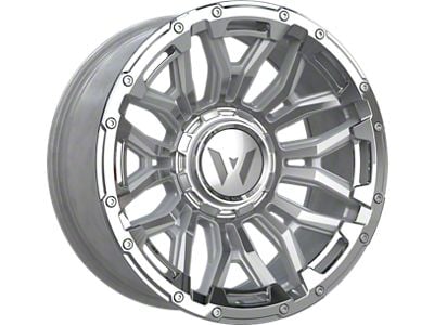 Western Wheels DR74 Silver Machined Face Chrome Insert Beadlock Floating Cap 6-Lug Wheel; 20x10; -12mm Offset (04-08 F-150)