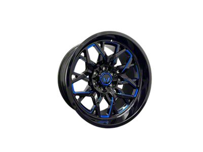 Western Wheels EDGE Gloss Black with Blue Milling 6-Lug Wheel; 20x10; -12mm Offset (04-08 F-150)