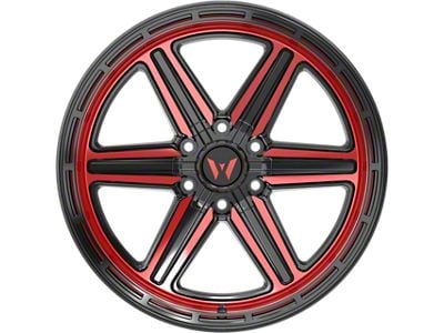 Western Wheels YR13 Gloss Black Red Milling Spokes 6-Lug Wheel; 20x10; -12mm Offset (04-08 F-150)