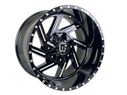 Western Wheels CACTUS Gloss Black with Milling Spokes and Spot 6-Lug Wheel; 22x12; -44mm Offset (07-13 Sierra 1500)