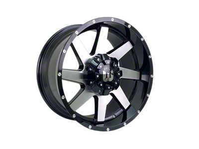 Western Wheels HUNTER Brush Face with Gloss Black Lip 6-Lug Wheel; 20x10; -12mm Offset (07-13 Sierra 1500)