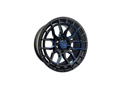 Western Wheels TR70 Gloss Black with Blue Milling 6-Lug Wheel; 20x9; -12mm Offset (07-13 Sierra 1500)